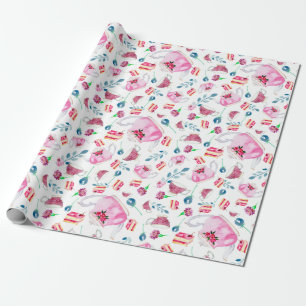 Thee-uurtje waterverf bloemachtige tuin Schattig  Cadeaupapier
