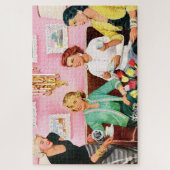 THEE VAN DE MIDDAG 1950'S RETRO KUNST LEGPUZZEL (Verticaal)