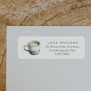 Thee van Matcha salie groene babyshower Etiket