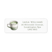 Thee van Matcha salie groene babyshower Etiket (Voorkant)