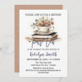 Thee Verjaardag Par-Tea Dusty Blue Tea Cup boeken Kaart (Voorkant / Achterkant)