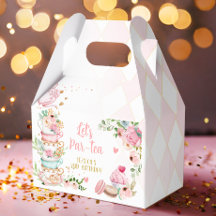 Thee Verjaardagsfeest Roze Bloemenmeisje Par-tea B