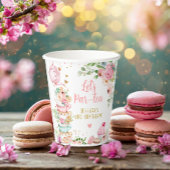 Thee Verjaardagsfeest Roze Bloemenmeisje Par-tea B Papieren Bekers