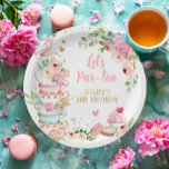 Thee Verjaardagsfeest Roze Bloemenmeisje Par-tea B Papieren Bordje<br><div class="desc">Thee thema party paper borden voor uw perfecte feest. Zie het bijbehorende collectie voor alle beschikbare informatie over dit thema.</div>