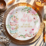 Thee Verjaardagsfeest Roze Bloemenmeisje Par-tea B Papieren Bordje<br><div class="desc">Thee thema party paper borden voor uw perfecte feest. Zie het bijbehorende collectie voor alle beschikbare informatie over dit thema.</div>