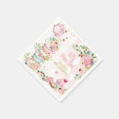 Thee Verjaardagsfeest Roze Bloemenmeisje Par-tea B Servet (Hoek)