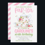 Thee Verjaardagsfeest Uitnodiging<br><div class="desc">Thee Verjaardagsfeestuitnodiging Het is een Par-Tea! Schattige thema voor een verjaardagstheefeest!</div>