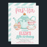 Thee Verjaardagsfeest Uitnodiging<br><div class="desc">Thee Verjaardagsfeestuitnodiging Het is een Par-Tea! Schattige thema voor een verjaardagstheefeest!</div>