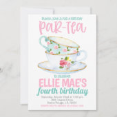 Thee Verjaardagsfeest Uitnodiging (Voorkant)