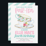 Thee Verjaardagsfeest Uitnodiging<br><div class="desc">Thee Verjaardagsfeestuitnodiging Het is een Par-Tea! Schattige thema voor een verjaardagstheefeest!</div>