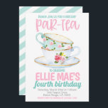 Thee Verjaardagsfeest Uitnodiging<br><div class="desc">Thee Verjaardagsfeestuitnodiging Het is een Par-Tea! Schattige thema voor een verjaardagstheefeest!</div>