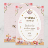 Thee Verjaardagsfeestje Dank je kaart (Voorkant / Achterkant)