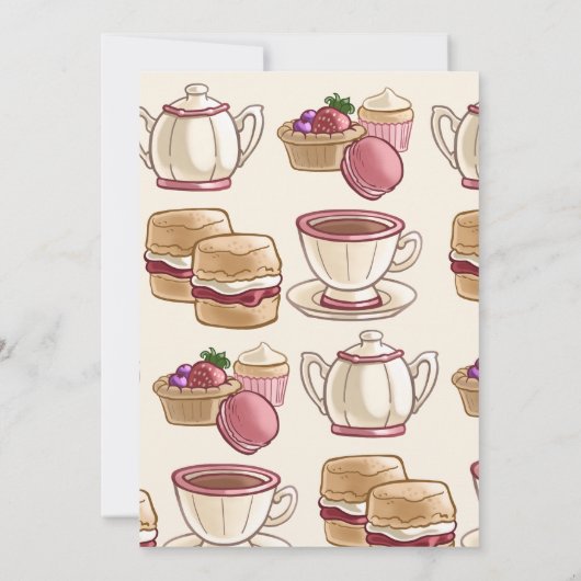 Thee verjaardagsfeestje kaart (Achterkant)