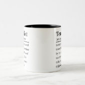 Thee verslaafde definitie tweekleurige koffiemok (Center)