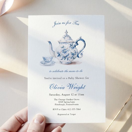 Thee voor de moeder om Baby shower Tea Party Kaart