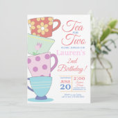 Thee voor de tweede verjaardag van de kaart (Staand voorkant)