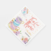 Thee voor drie, derde thee verjaardag servet (Hoek)