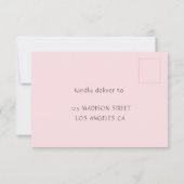 Thee Voor Drie Roze Bloemen 3e Verjaardag RSVP Kaa (Achterkant)