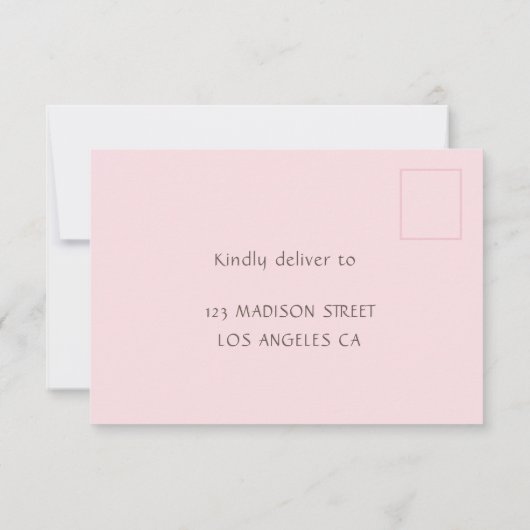 Thee Voor Drie Roze Bloemen 3e Verjaardag RSVP Kaa (Achterkant)