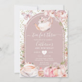 Thee voor Drie Roze Pioenpompoen Herfst 3e verjaar Kaart (Voorkant)