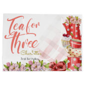 Thee voor drie, thee bloemige verjaardag groot cadeauzakje (Achterkant)