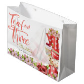 Thee voor drie, thee bloemige verjaardag groot cadeauzakje (Voorkant Gekanteld)