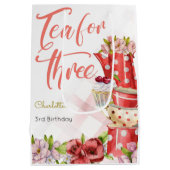 Thee voor drie, thee bloemige verjaardag medium cadeauzakje (Achterkant)