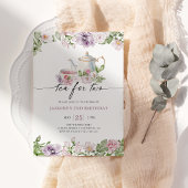 Thee voor twee 2e verjaardag bloemen kaart