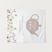 Thee voor twee 2e verjaardagsbloemen wandkleed (Voorkant (horizontaal))