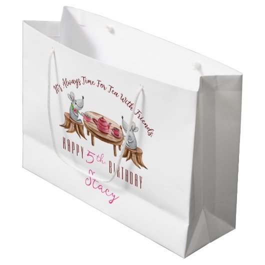 thee voor twee aangepaste cadeautas - groot, glanz (Voorkant Gekanteld)