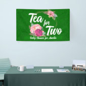 Thee voor twee baby shower banner achtergrond (Beurs)