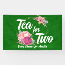 Thee voor twee baby shower banner achtergrond