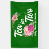 Thee voor twee baby shower banner achtergrond (Verticaal)