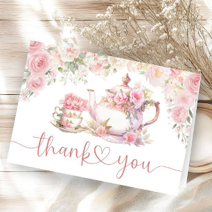 Thee voor twee babyshower gevouwen dankjewel bedankkaart