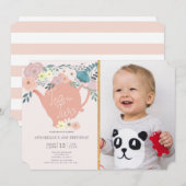 Thee voor Twee Bloemen Tea Party Foto 2e Verjaarda Kaart (Voorkant / Achterkant)