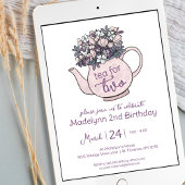 Thee voor twee bloemige 2e verjaardagsfeestje uitn kaart