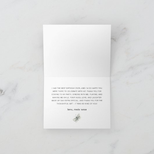 Thee voor twee bloemige verjaardag bedankkaartje bedankkaart (Binnen)