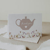 Thee voor twee bloemige verjaardag bedankkaartje bedankkaart