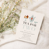 Thee voor twee | Blue Tea Party Baby shower Kaart