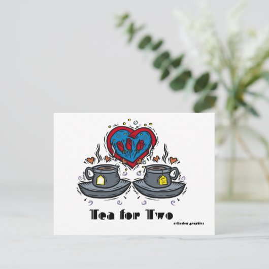 thee voor twee Briefkaarten (Staand voorkant)