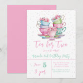 Thee voor twee elegante verjaardagsfeestjes voor m kaart (Voorkant / Achterkant)