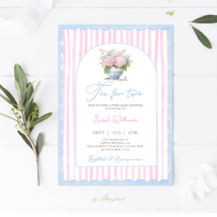 Thee voor twee Grandmillennial Baby shower Kaart