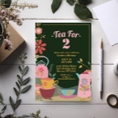 Thee voor twee grillige bloemen tweede verjaardag kaart