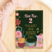 Thee voor twee grillige bloemen tweede verjaardag kaart