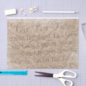 Thee voor twee handschriften op getextureerd perka tissuepapier (Craft)