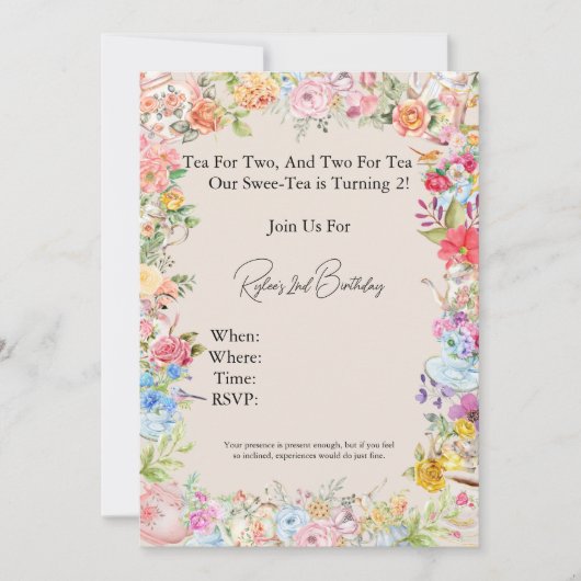 Thee voor Twee Kaart (Voorkant)