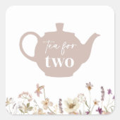 thee voor twee kalveren vierkante sticker (Voorkant)