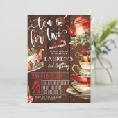 Thee voor twee kerst 2e verjaardag uitnodiging (Staand voorkant)