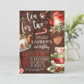 Thee voor twee kerst 2e verjaardag uitnodiging (Staand voorkant)
