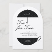 Thee voor twee klassieke bruiloft thee douche uitn kaart (Voorkant)
